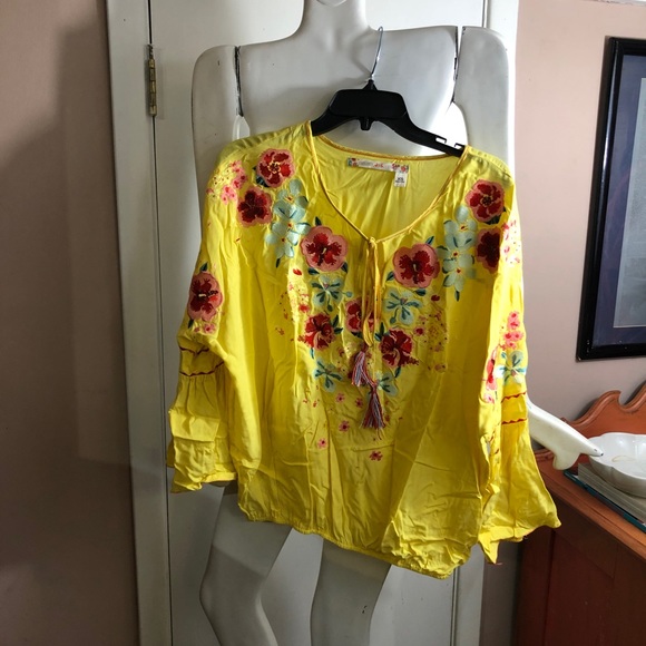 Chelsea & Violet CV sunny yellow peasant top - Picture 2 of 8